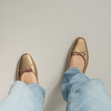 -Cicla- square ballet スクエアトゥバレエシューズ ブラウンゴールド